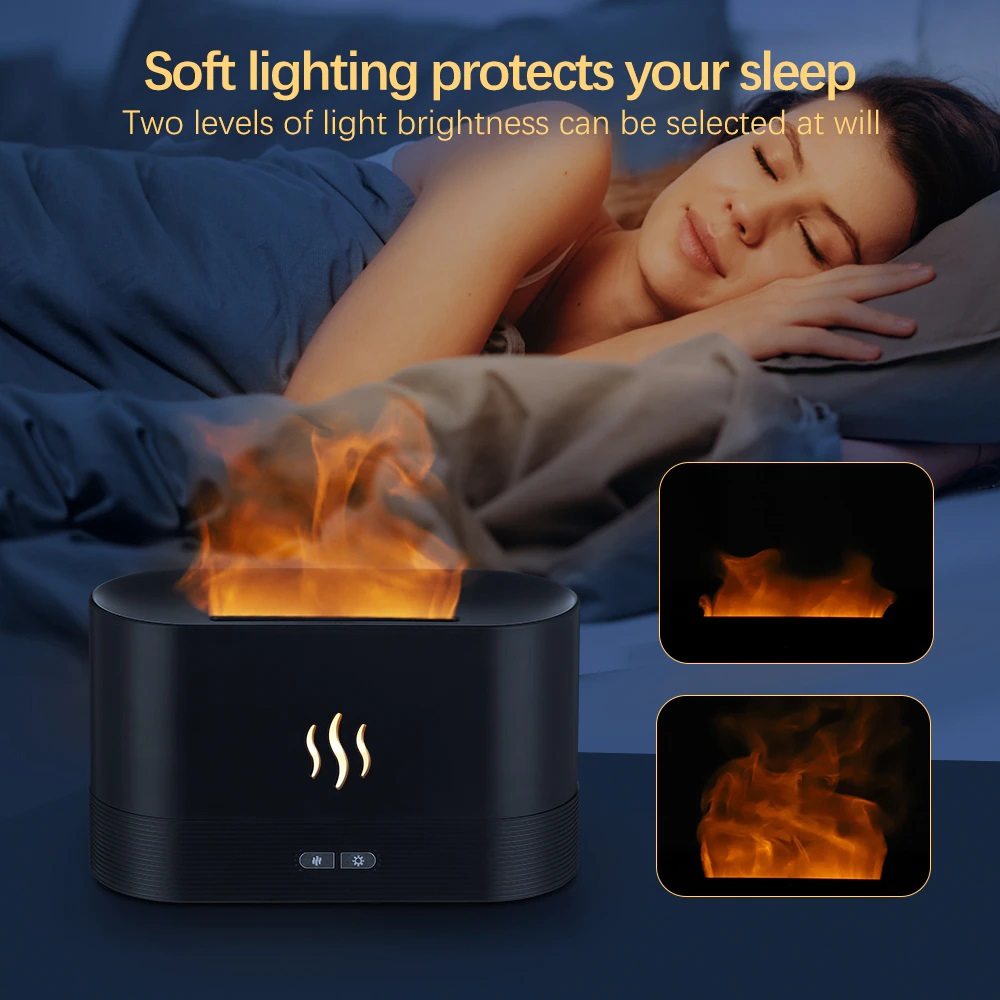 Ultrasonic Aromatherapy Flame Humidifier & Diffuser