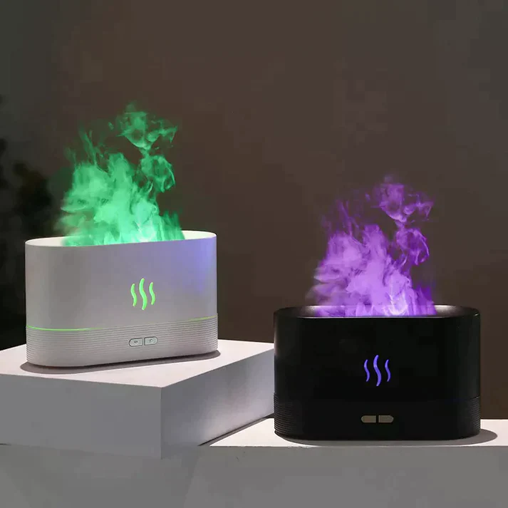 Ultrasonic Aromatherapy Flame Humidifier & Diffuser